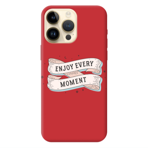 Apple iPhone 13 Pro Max Enjoy Every Moment 2 Red Colored Silicone TPU Θήκη