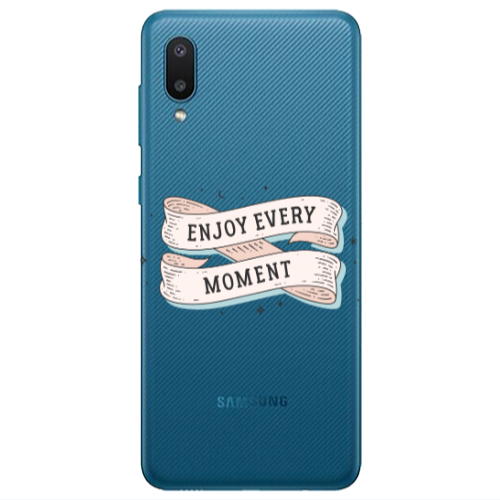 Samsung A02 Enjoy Every Moment 2 Transparent Silicone TPU Θήκη