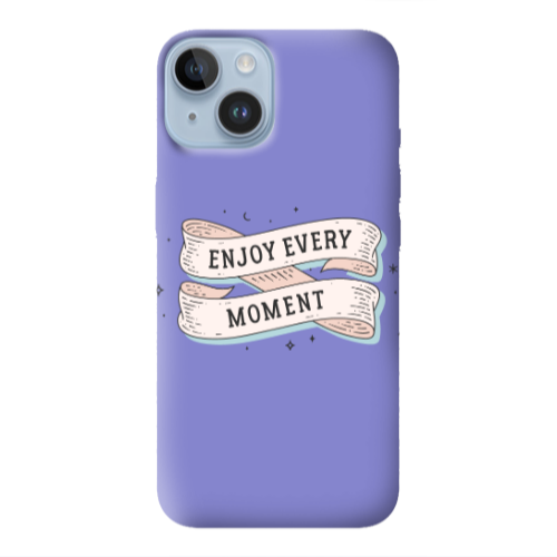 Apple iPhone 14  Enjoy Every Moment 2 Purple Colored Silicone TPU Θήκη