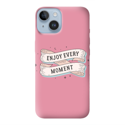 Apple iPhone 14 Plus Enjoy Every Moment 2 Pink Colored Silicone TPU Θήκη