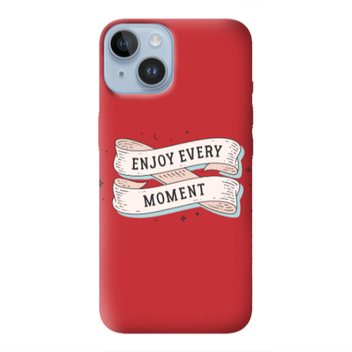 Apple iPhone 14 Plus Enjoy Every Moment 2 Red Colored Silicone TPU Θήκη