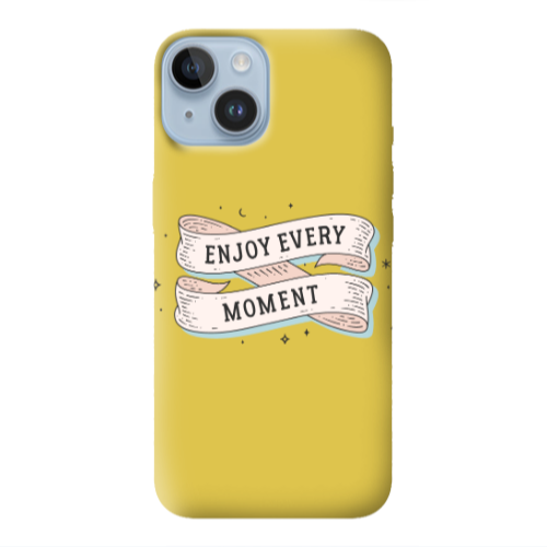 Apple iPhone 14 Plus Enjoy Every Moment 2 Yellow Colored Silicone TPU Θήκη