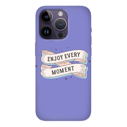 Apple iPhone 14 Pro  Enjoy Every Moment 2 Purple Colored Silicone TPU Θήκη
