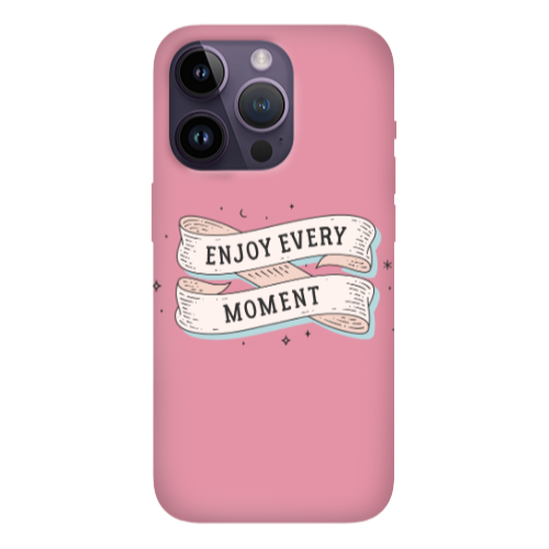 Apple iPhone 14 Pro  Enjoy Every Moment 2 Pink Colored Silicone TPU Θήκη