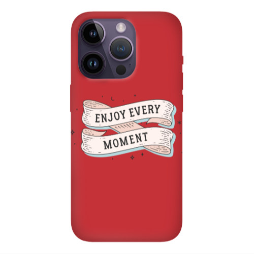 Apple iPhone 14 Pro  Enjoy Every Moment 2 Red Colored Silicone TPU Θήκη