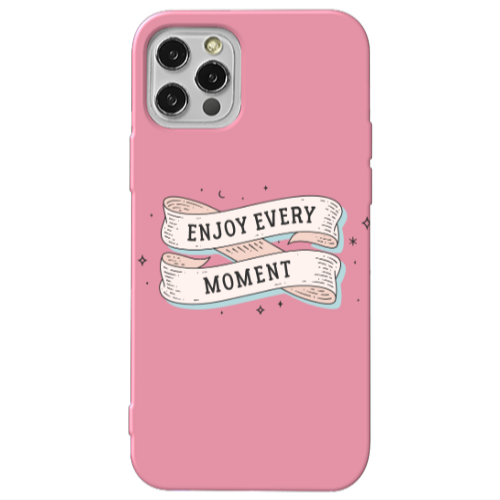 Apple iPhone 13 Pro Enjoy Every Moment 2 Pink Colored Silicone TPU Θήκη