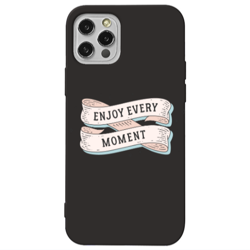 Apple iPhone 13 Pro Enjoy Every Moment 2 Black Colored Silicone TPU Θήκη