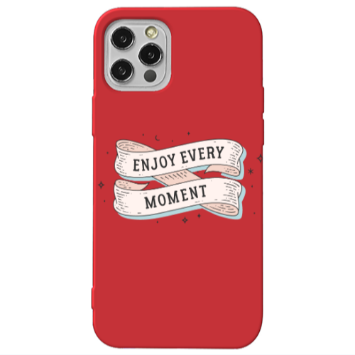 Apple iPhone 13 Pro Enjoy Every Moment 2 Red Colored Silicone TPU Θήκη