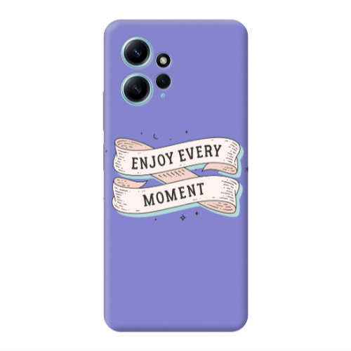 Xiaomi Redmi Note 12 4G Enjoy Every Moment 2 Purple Colored Silicone TPU Θήκη