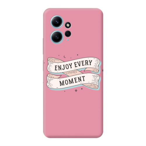 Xiaomi Redmi Note 12 4G Enjoy Every Moment 2 Pink Colored Silicone TPU Θήκη