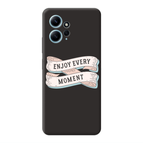 Xiaomi Redmi Note 12 4G Enjoy Every Moment 2 Black Colored Silicone TPU Θήκη
