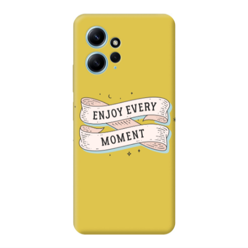 Xiaomi Redmi Note 12 4G Enjoy Every Moment 2 Yellow Colored Silicone TPU Θήκη