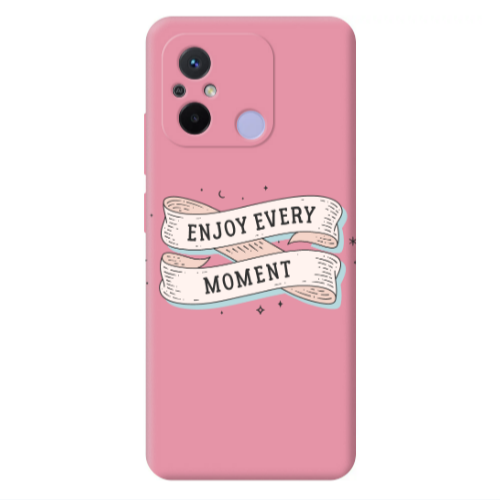 Xiaomi Redmi 12C Enjoy Every Moment 2 Pink Colored Silicone TPU Θήκη