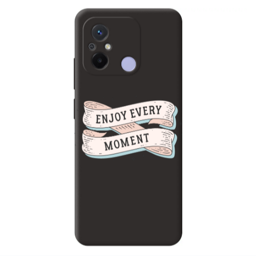 Xiaomi Redmi 12C Enjoy Every Moment 2 Black Colored Silicone TPU Θήκη