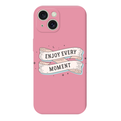 Apple iPhone 15 Plus Enjoy Every Moment 2 Pink Colored Silicone TPU Θήκη