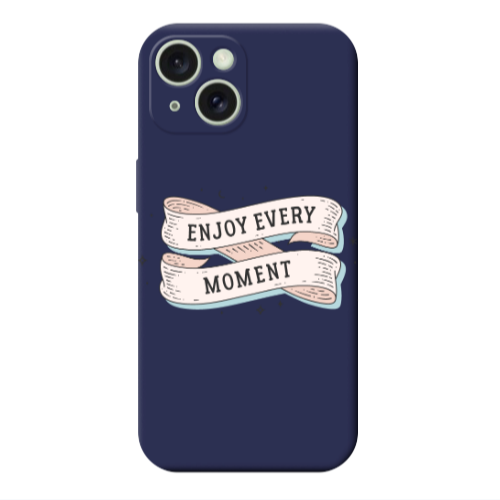 Apple iPhone 15 Plus Enjoy Every Moment 2 Dark blue Colored Silicone TPU Θήκη