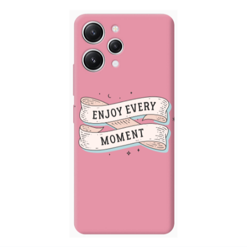 Xiaomi Redmi 12 Enjoy Every Moment 2 Pink Colored Silicone TPU Θήκη