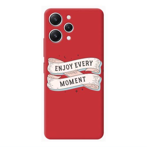 Xiaomi Redmi 12 Enjoy Every Moment 2 Red Colored Silicone TPU Θήκη