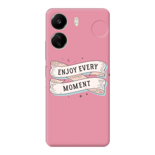 Xiaomi Redmi 13C Enjoy Every Moment 2 Pink Colored Silicone TPU Θήκη