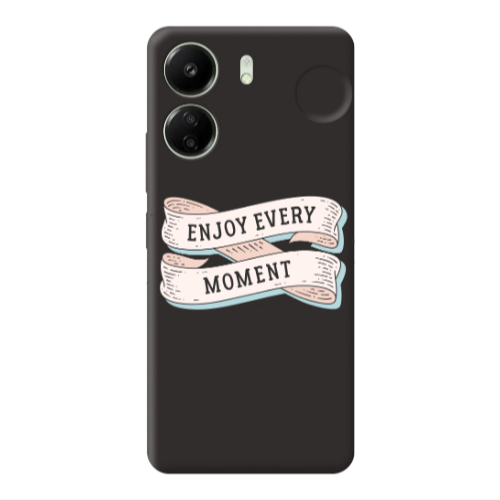 Xiaomi Redmi 13C Enjoy Every Moment 2 Black Colored Silicone TPU Θήκη
