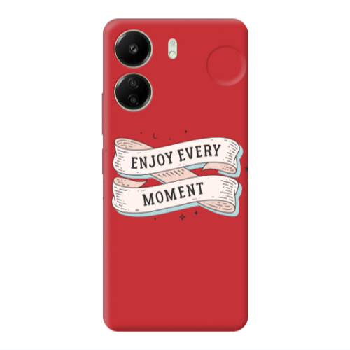 Xiaomi Redmi 13C Enjoy Every Moment 2 Red Colored Silicone TPU Θήκη