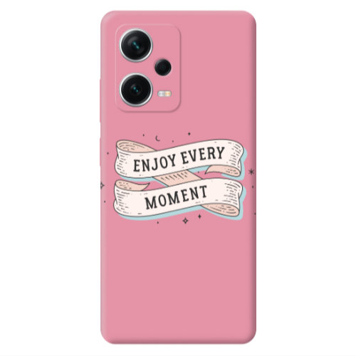 Xiaomi Poco X5 Enjoy Every Moment 2 Pink Colored Silicone TPU Θήκη