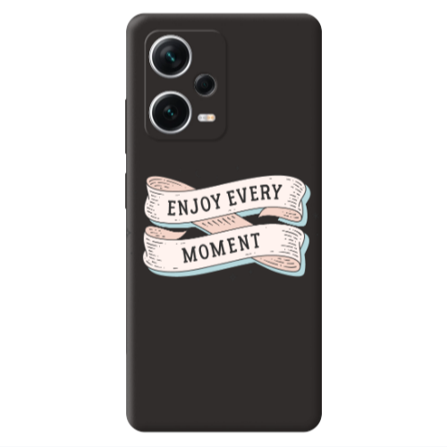 Xiaomi Poco X5 Enjoy Every Moment 2 Black Colored Silicone TPU Θήκη