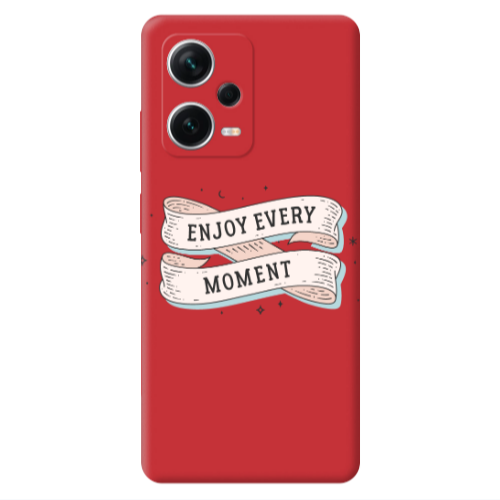 Xiaomi Poco X5 Enjoy Every Moment 2 Red Colored Silicone TPU Θήκη