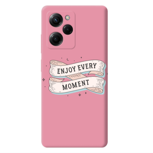Xiaomi Poco X5 Pro Enjoy Every Moment 2 Pink Colored Silicone TPU Θήκη