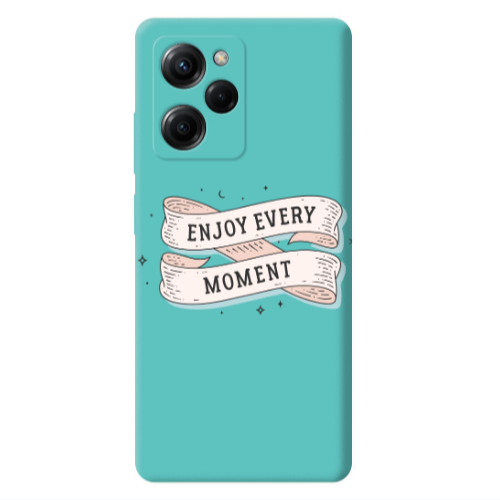 Xiaomi Poco X5 Pro Enjoy Every Moment 2 Turquoise Colored Silicone TPU Θήκη