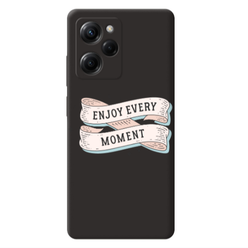 Xiaomi Poco X5 Pro Enjoy Every Moment 2 Black Colored Silicone TPU Θήκη