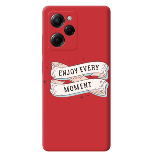 Xiaomi Poco X5 Pro Enjoy Every Moment 2 Red Colored Silicone TPU Θήκη
