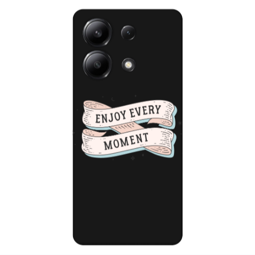 Xiaomi Redmi Note 13 4G Enjoy Every Moment 2 Black Colored Silicone TPU Θήκη