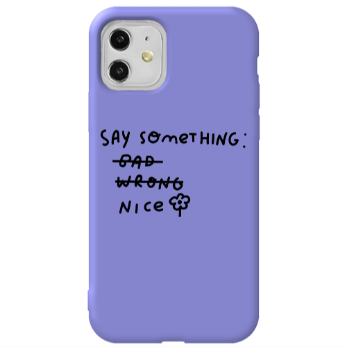 Apple iPhone 11  Say Something Purple Colored Silicone TPU Θήκη