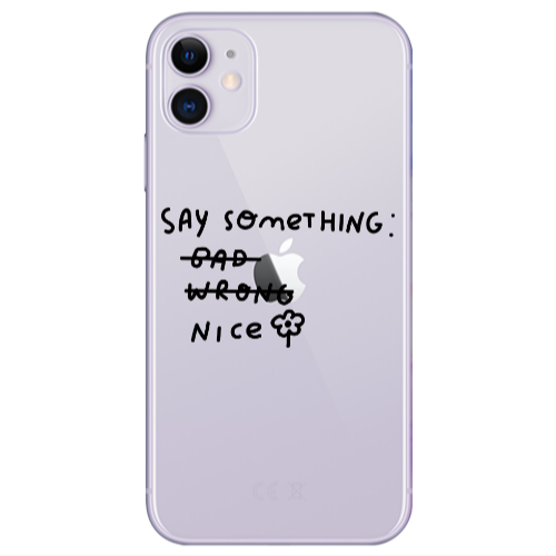 Apple iPhone 11  Say Something Transparent Silicone TPU Θήκη