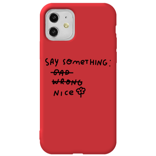 Apple iPhone 11  Say Something Red Colored Silicone TPU Θήκη
