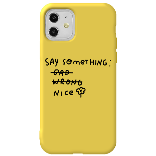 Apple iPhone 11  Say Something Yellow Colored Silicone TPU Θήκη
