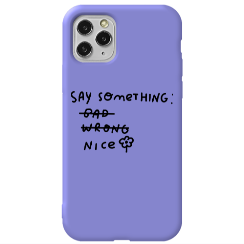 Apple iPhone 11 Pro Say Something Purple Colored Silicone TPU Θήκη