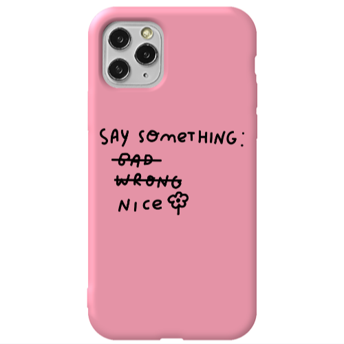 Apple iPhone 11 Pro Say Something Pink Colored Silicone TPU Θήκη