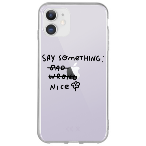 Apple iPhone 12 Say Something Transparent Silicone TPU Θήκη