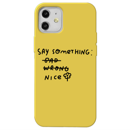 Apple iPhone 12 Say Something Yellow Colored Silicone TPU Θήκη