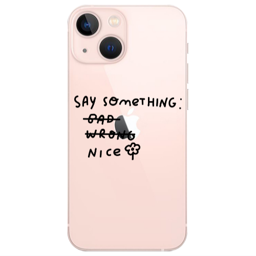 Apple iPhone 13 Say Something Transparent Silicone TPU Θήκη