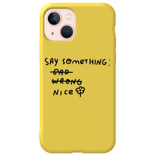 Apple iPhone 13 Say Something Yellow Colored Silicone TPU Θήκη
