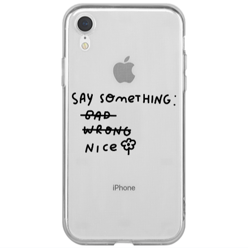 Apple iPhone Xr Say Something Transparent Silicone TPU Θήκη