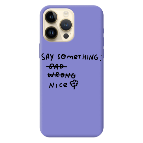 Apple iPhone 13 Pro Max Say Something Purple Colored Silicone TPU Θήκη
