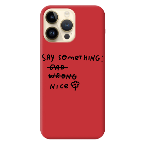 Apple iPhone 13 Pro Max Say Something Red Colored Silicone TPU Θήκη