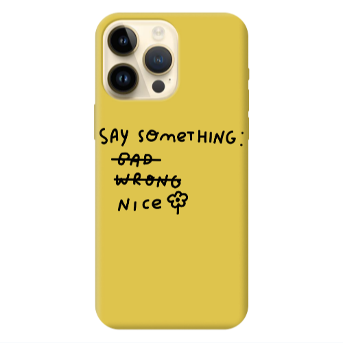 Apple iPhone 13 Pro Max Say Something Yellow Colored Silicone TPU Θήκη