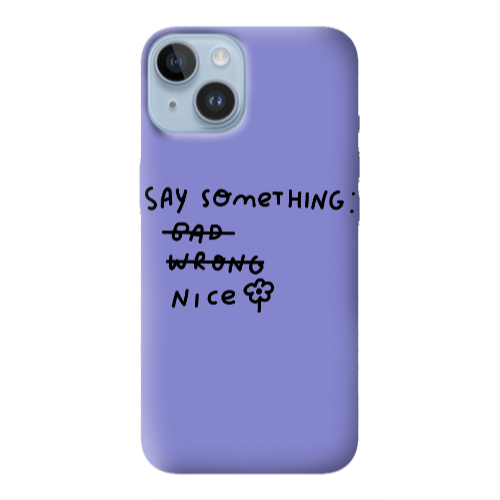 Apple iPhone 14  Say Something Purple Colored Silicone TPU Θήκη