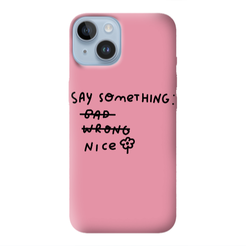 Apple iPhone 14  Say Something Pink Colored Silicone TPU Θήκη