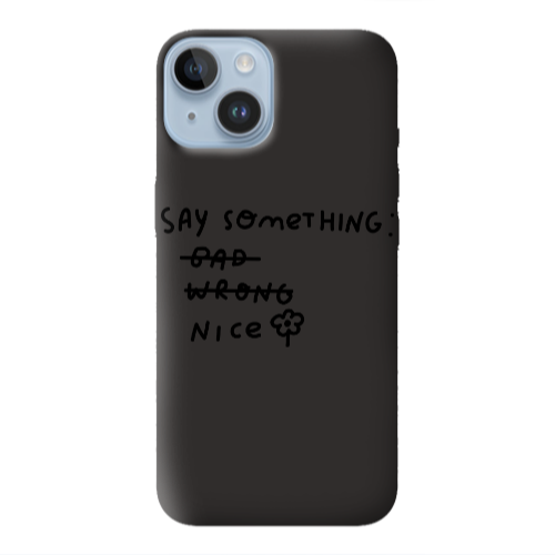 Apple iPhone 14  Say Something Black Colored Silicone TPU Θήκη